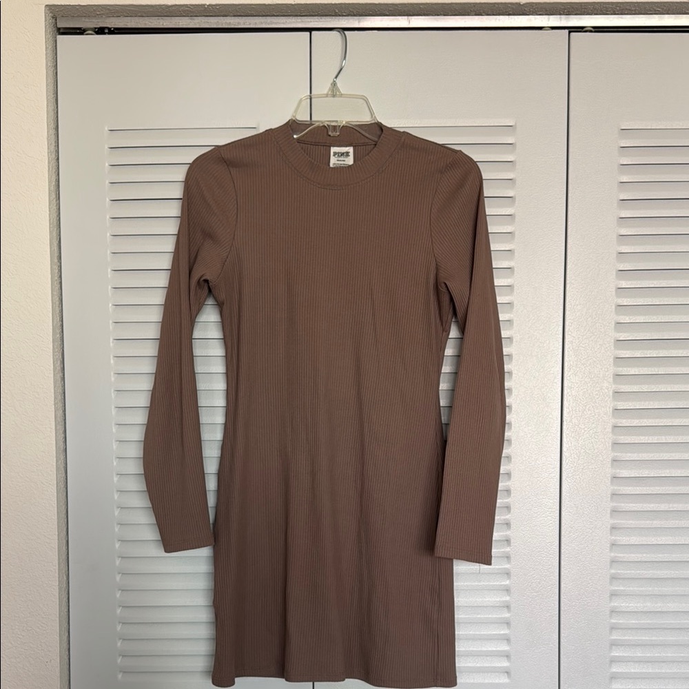 Ribbed Brown Dress from PINK